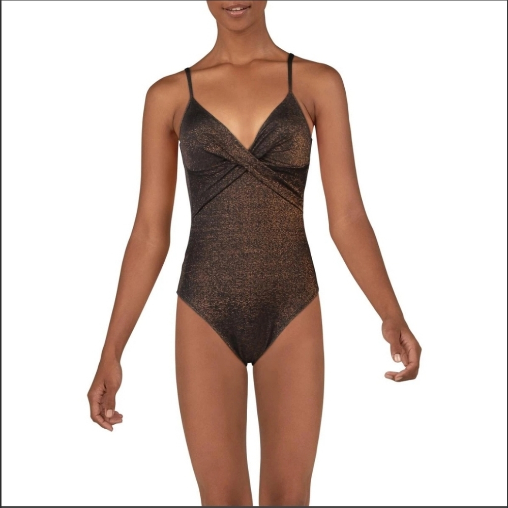 Black and Gold Metallic Kenneth Cole Swimsuit NWT